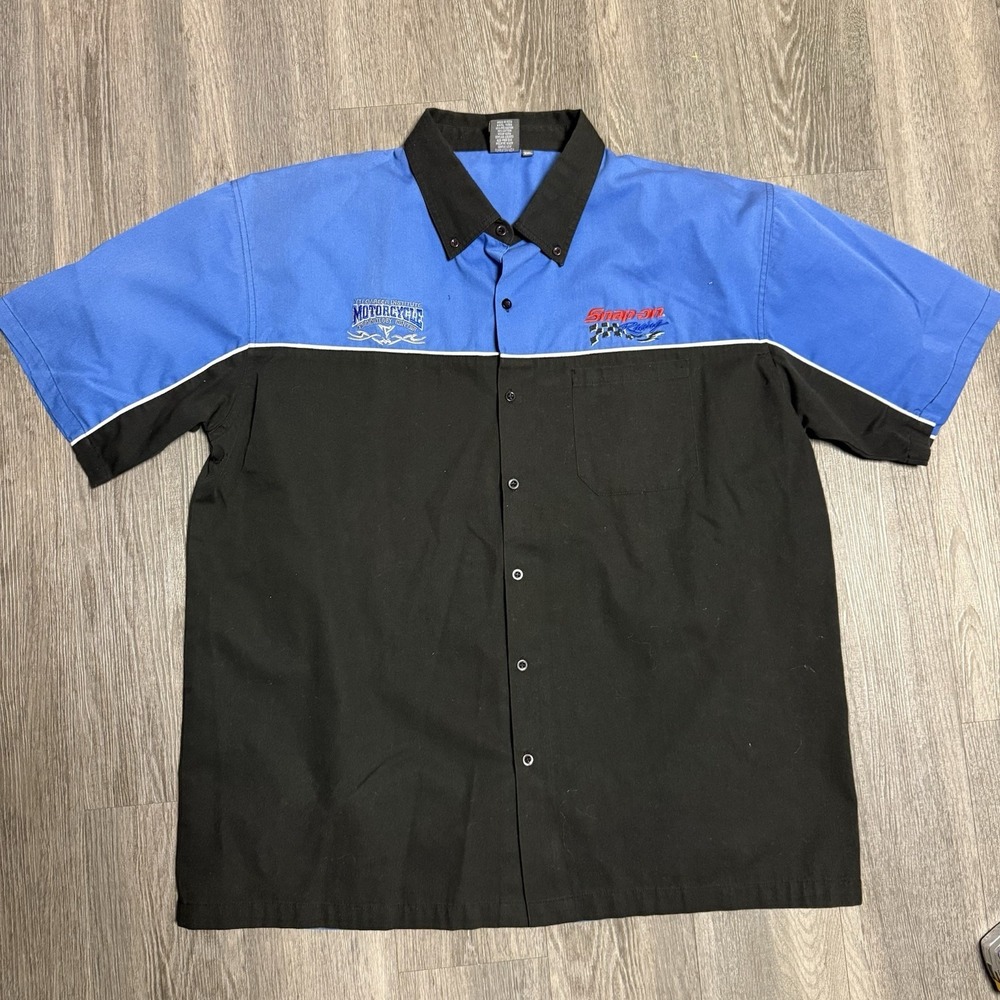 Snap On Tools Racing Men's Button Up Shirt Size 3xL YTI Institute Motorcycle